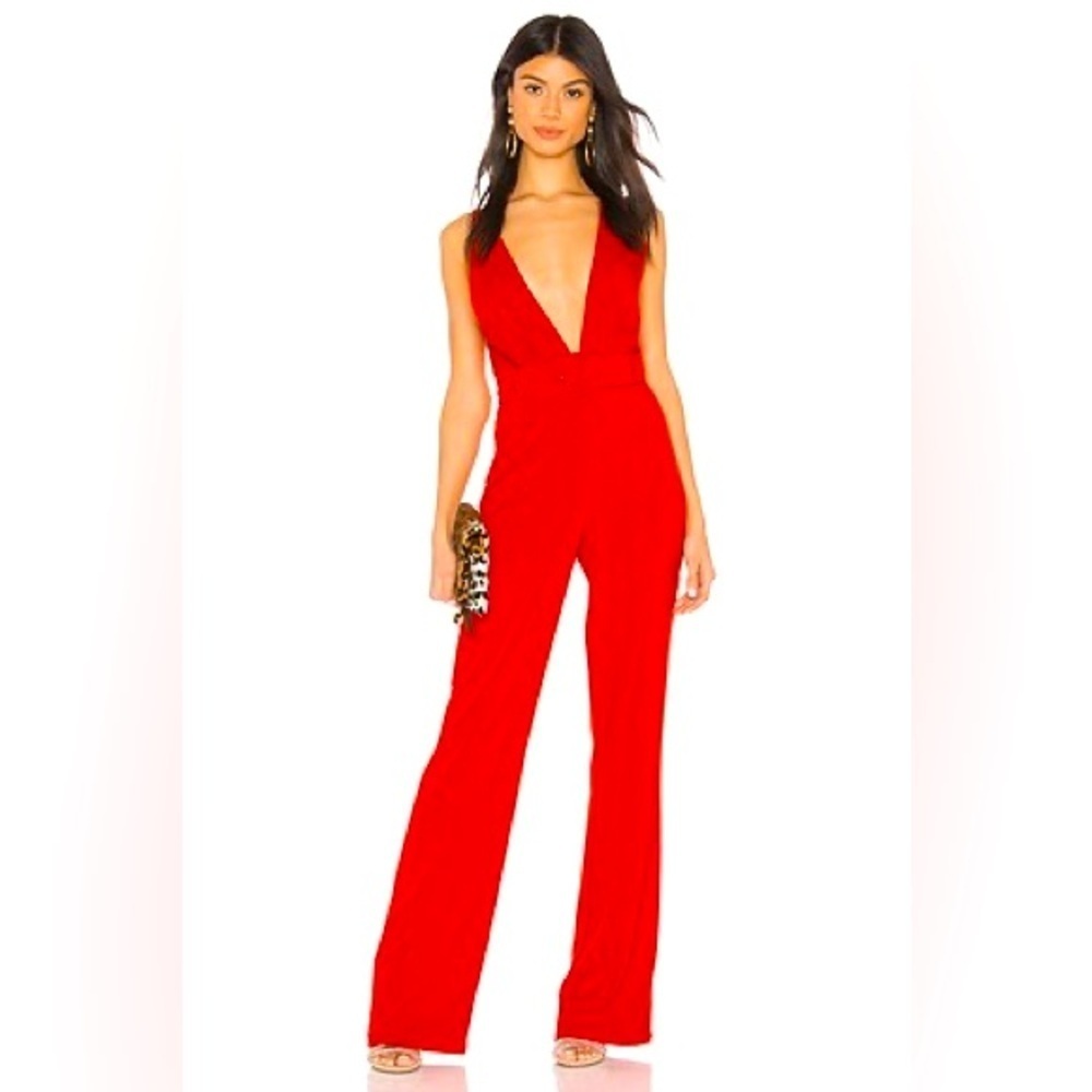 NWOT NBD X NAVEN Kendall Jumpsuit Fiery Red S